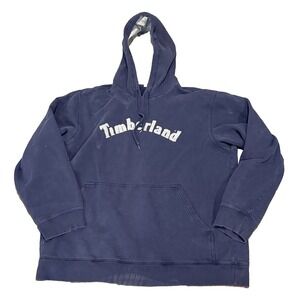 Vintage Timberland XL Navy Blue Hoodie Sweatshirt Faded *LOOK*READ